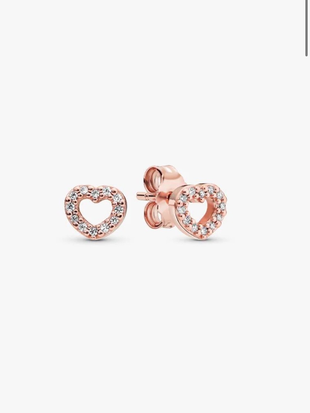 Pandora Open Heart Stud Earrings Rose Gold